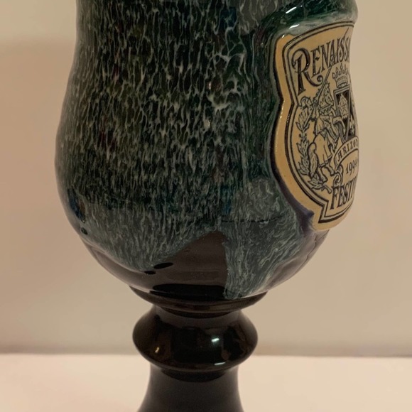 RENAISSANCE Festival ARIZONA COLLECTABLE CHALICE GOBLET Pottery 1994 Drinking. - Picture 6 of 8